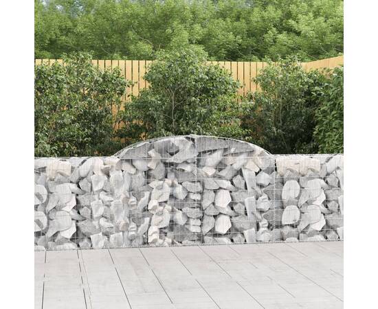 Coș gabion arcuit, 300x30x80/100 cm, fier galvanizat