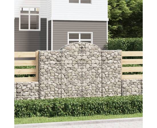 Coșuri gabion arcuite 10 buc, 200x50x140/160cm, fier galvanizat