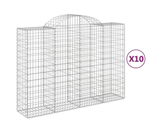 Coșuri gabion arcuite 10 buc, 200x50x140/160cm, fier galvanizat, 2 image