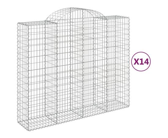 Coșuri gabion arcuite 14 buc 200x50x160/180 cm, fier galvanizat, 2 image