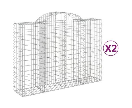 Coșuri gabion arcuite 2 buc, 200x50x140/160 cm, fier galvanizat, 2 image