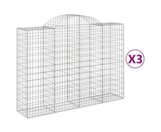 Coșuri gabion arcuite 3 buc, 200x50x140/160cm, fier galvanizat, 2 image