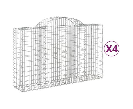 Coșuri gabion arcuite 4 buc, 200x50x120/140 cm, fier galvanizat, 2 image