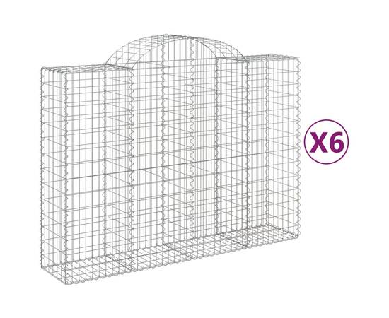 Coșuri gabion arcuite 6 buc, 200x50x140/160 cm, fier galvanizat, 2 image