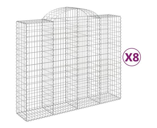 Coșuri gabion arcuite 8 buc, 200x50x160/180 cm, fier galvanizat, 2 image