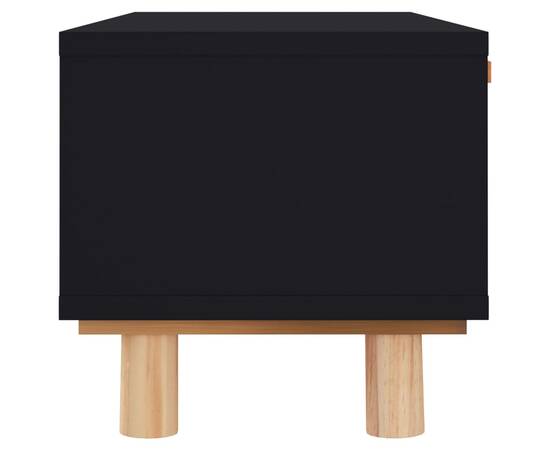 Măsuță de cafea negru 80x40x30cm lemn prelucrat&lemn masiv pin, 4 image