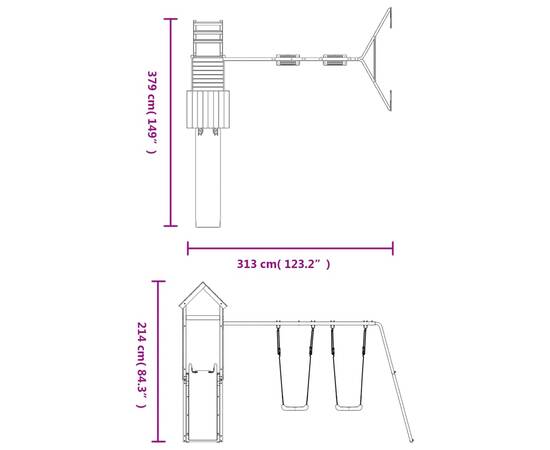 Set de joacă pentru exterior, lemn de pin impregnat, 9 image