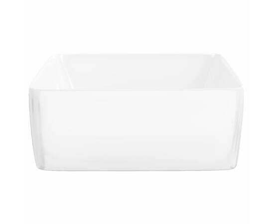 Chiuvetă de baie, alb, 48x37x13 cm, ceramică, dreptunghiulară, 5 image