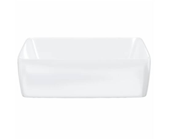 Chiuvetă de baie, alb, 48x37x13 cm, ceramică, dreptunghiulară, 4 image