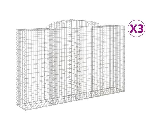 Coșuri gabion arcuite 3 buc, 300x50x180/200 cm, fier galvanizat, 2 image