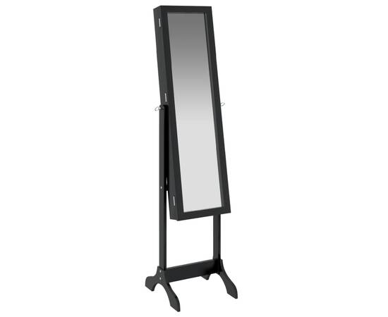 Oglindă de sine stătătoare, negru, 34x37x146 cm, 2 image