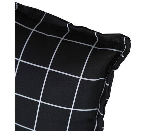 Perne scaun, 2 buc., negru, 40x40x7 cm, textil, model pătrățele, 7 image