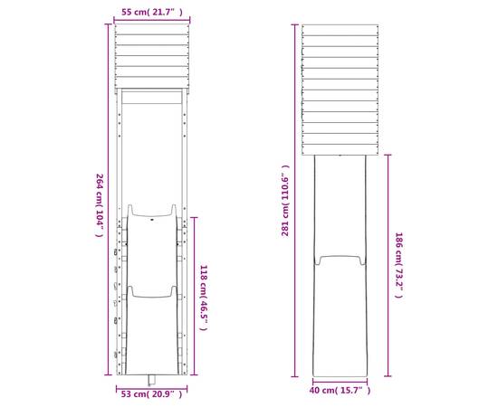 Set de joacă pentru exterior, lemn de pin impregnat, 10 image