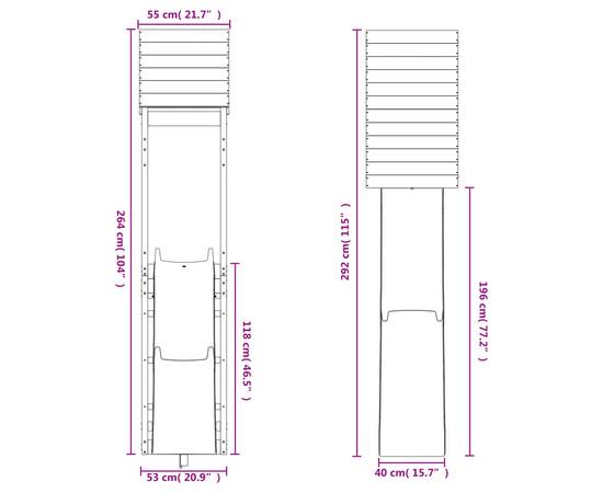 Set de joacă pentru exterior, lemn de pin impregnat, 9 image