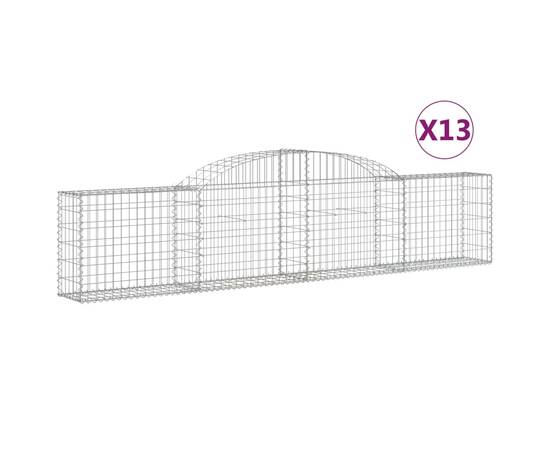 Coșuri gabion arcuite, 13 buc., 300x30x60/80cm, fier galvanizat, 2 image