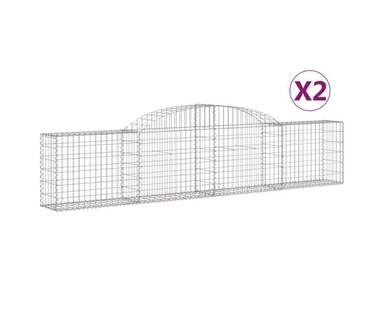 Coșuri gabion arcuite, 2 buc., 300x30x60/80 cm, fier galvanizat, 2 image