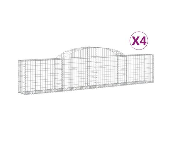 Coșuri gabion arcuite, 4 buc., 300x30x60/80 cm, fier galvanizat, 2 image