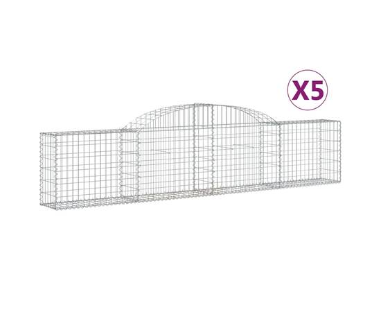 Coșuri gabion arcuite, 5 buc., 300x30x60/80 cm, fier galvanizat, 2 image