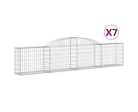 Coșuri gabion arcuite, 7 buc., 300x30x60/80 cm, fier galvanizat, 2 image