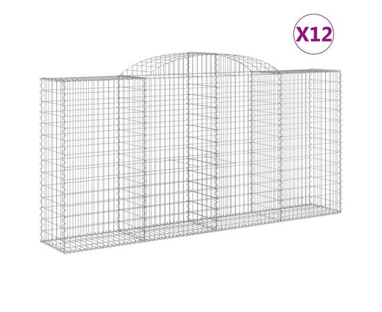 Coșuri gabion arcuite 12 buc, 300x50x140/160cm, fier galvanizat, 2 image