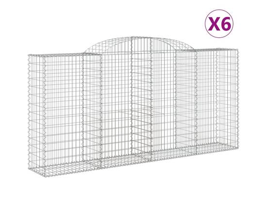 Coșuri gabion arcuite 6 buc, 300x50x140/160cm, fier galvanizat, 2 image