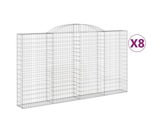 Coșuri gabion arcuite 8 buc. 300x30x160/180 cm fier galvanizat, 2 image