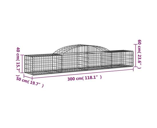 Coșuri gabion arcuite, 10 buc., 300x50x40/60cm, fier galvanizat, 6 image