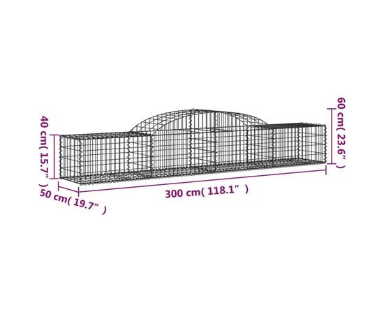 Coșuri gabion arcuite, 15 buc., 300x50x40/60cm, fier galvanizat, 6 image