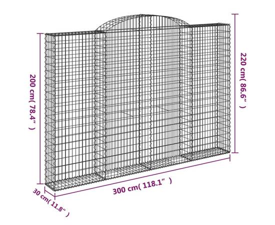 Coșuri gabion arcuite, 2 buc. 300x30x200/220 cm fier galvanizat, 6 image