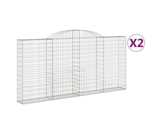 Coșuri gabion arcuite 2 buc. 300x30x140/160 cm fier galvanizat, 2 image