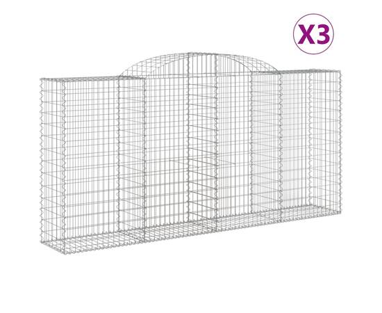 Coșuri gabion arcuite 3 buc. 300x50x140/160cm fier galvanizat, 2 image