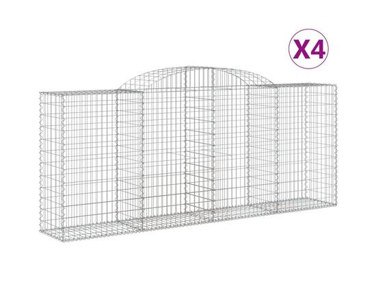 Coșuri gabion arcuite 4 buc. 300x50x120/140 cm, fier galvanizat, 2 image