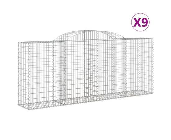 Coșuri gabion arcuite 9 buc. 300x50x120/140 cm fier galvanizat, 2 image