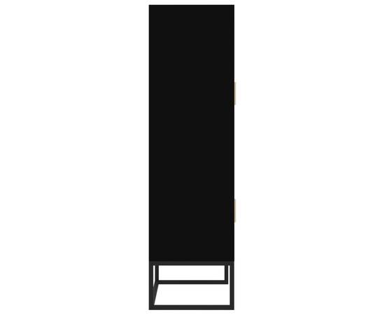 Dulap înalt, negru, 70x35x125 cm, lemn prelucrat, 6 image