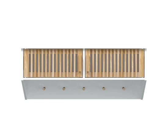 Dulap de perete cu cârlige, alb, 80x24x35,5 cm, lemn prelucrat, 6 image