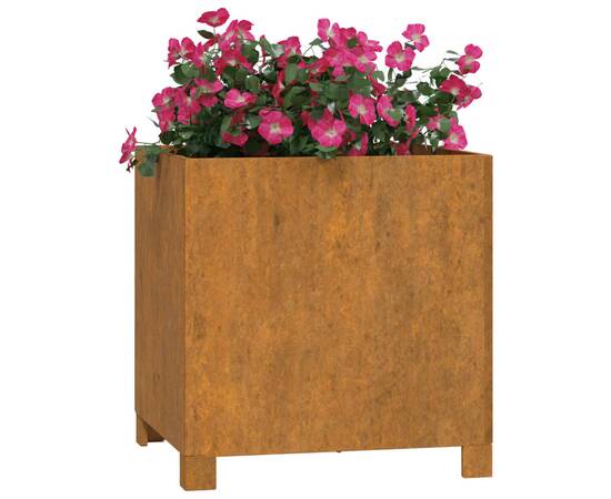 Jardiniere cu picioare 2 buc. ruginiu 42x40x43 cm oțel corten, 3 image