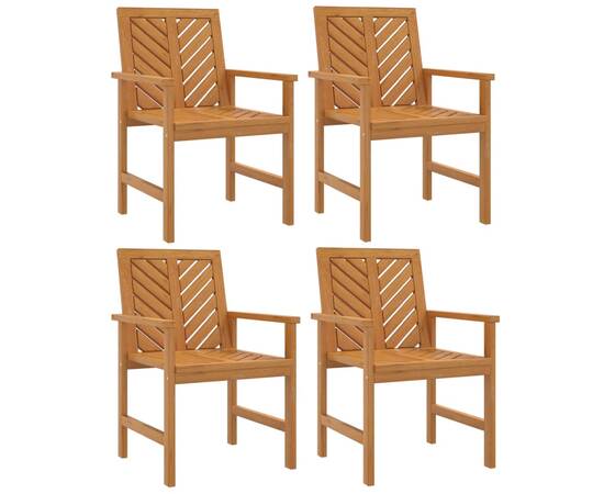 Scaune de masă pentru grădină, 4 buc., lemn masiv de acacia, 2 image