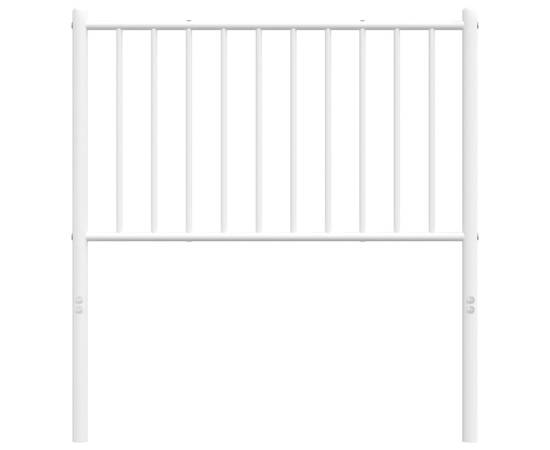 Tăblie de pat metalică, alb, 84,5x3x90 cm, 5 image