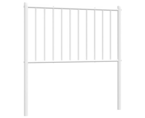 Tăblie de pat metalică, alb, 84,5x3x90 cm, 2 image