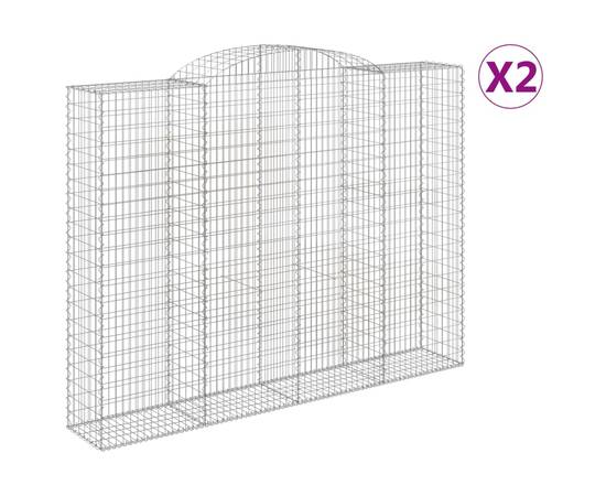 Coșuri gabion arcuite, 2 buc, 300x50x220/240cm, fier galvanizat, 2 image