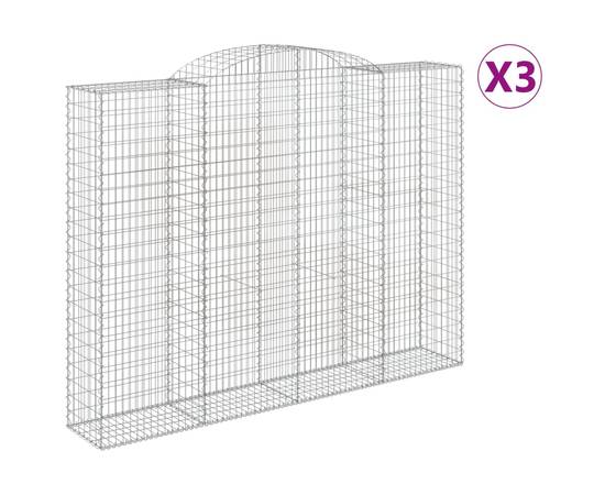 Coșuri gabion arcuite, 3 buc, 300x50x220/240cm, fier galvanizat, 2 image