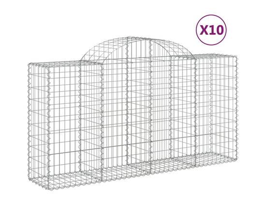 Coșuri gabion arcuite 10 buc, 200x50x100/120cm, fier galvanizat, 2 image