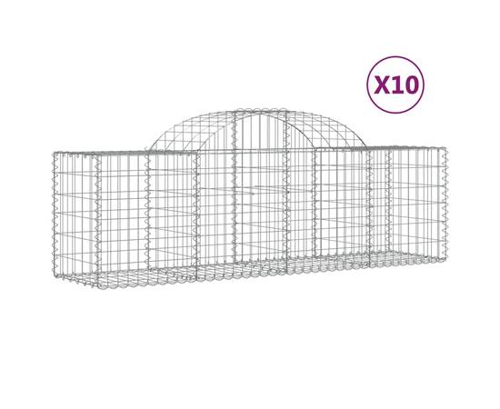 Coșuri gabion arcuite 10 buc, 200x50x60/80 cm, fier galvanizat, 2 image