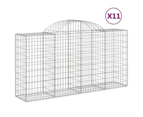 Coșuri gabion arcuite 11 buc, 200x50x100/120cm, fier galvanizat, 2 image