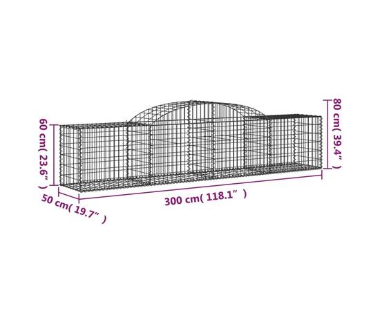 Coșuri gabion arcuite 11 buc, 300x50x60/80 cm, fier galvanizat, 6 image