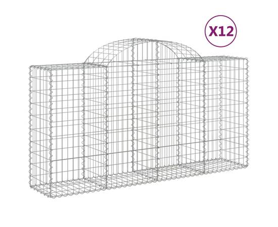 Coșuri gabion arcuite 12 buc, 200x50x100/120cm, fier galvanizat, 2 image