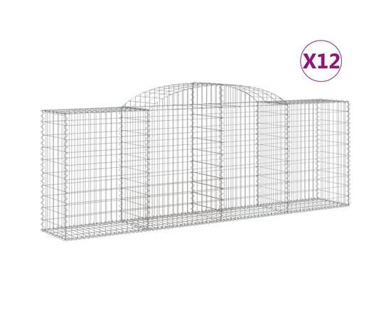 Coșuri gabion arcuite 12 buc, 300x50x100/120cm, fier galvanizat, 2 image