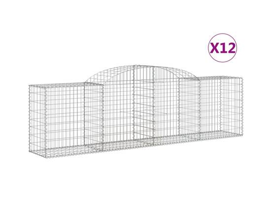 Coșuri gabion arcuite 12 buc, 300x50x80/100 cm, fier galvanizat, 2 image