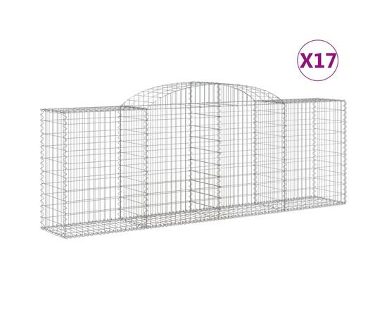 Coșuri gabion arcuite 17 buc, 300x50x100/120cm, fier galvanizat, 2 image