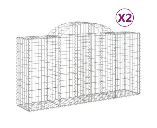 Coșuri gabion arcuite 2 buc, 200x50x100/120 cm fier galvanizat, 2 image